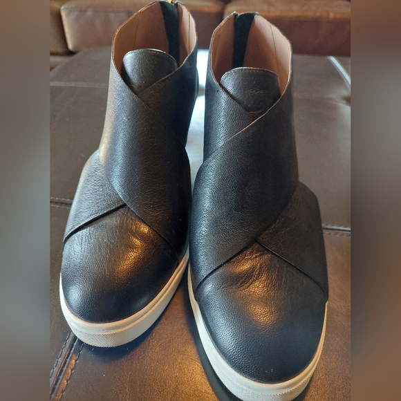 Liena Paolo black leather wedge shoe size 10M - Picture 5 of 9